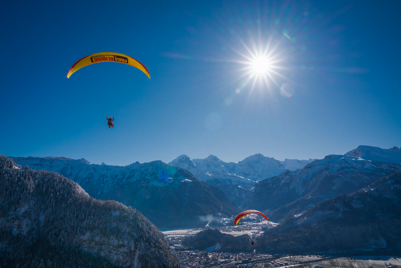 Spring season paragliding background