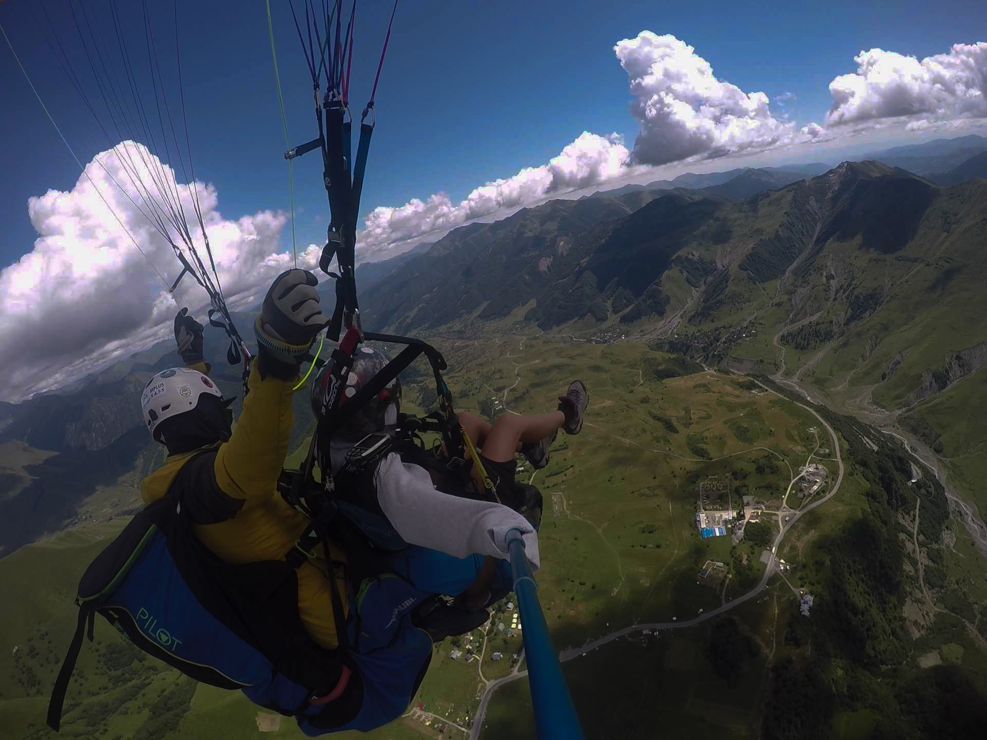 Summer season paragliding background